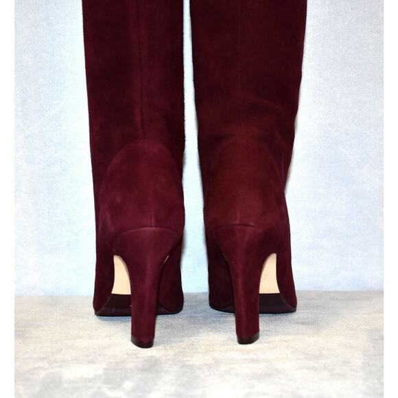 B20 NEW STUART WEITZMAN Charlie Caberne Red Suede Knee Boot Shoes Sz 5.5 M $798 - Picture 7 of 11